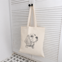 Torba bawełniana PIES 38x42cm z długim uchem RAVI